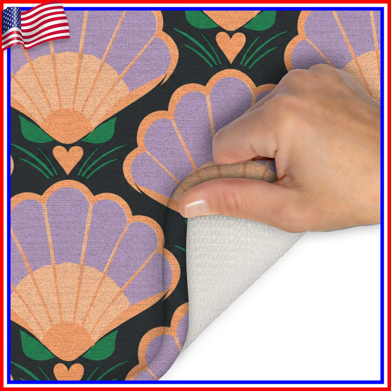 Tapis de bain à motif de coquillages, 24in W x 17in L