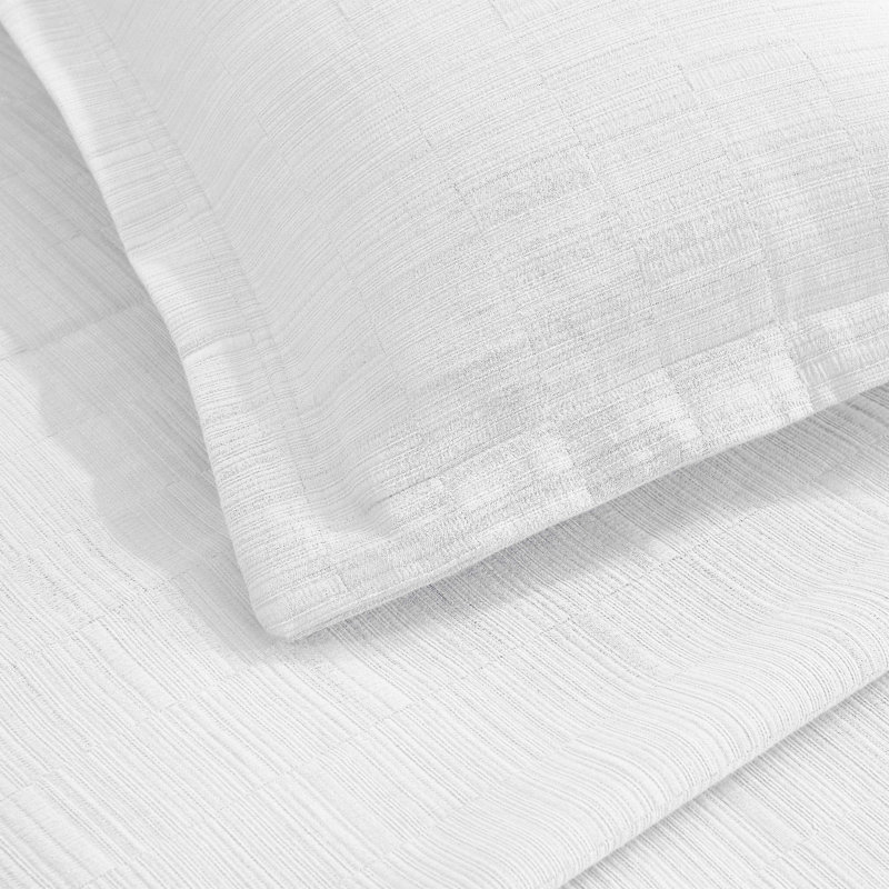 Zenith Cotton Medium Weight Textured Modern Geometric Matelasse Bedspread And Sham Set By, White