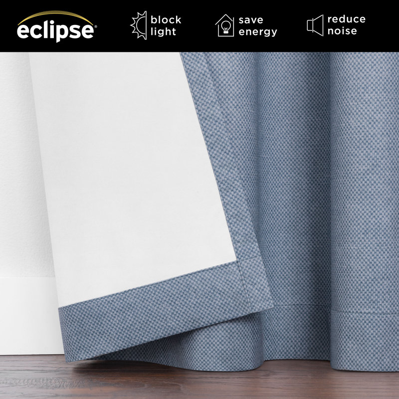 Larissa Solid Grommet Curtain (Single Panel), 50" W x 63" L, Sky