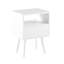Table de bout en rotin de 15,75 po avec tiroir et pieds en bois massif, table de chevet moderne, table d'appoint pour le salon-382918025