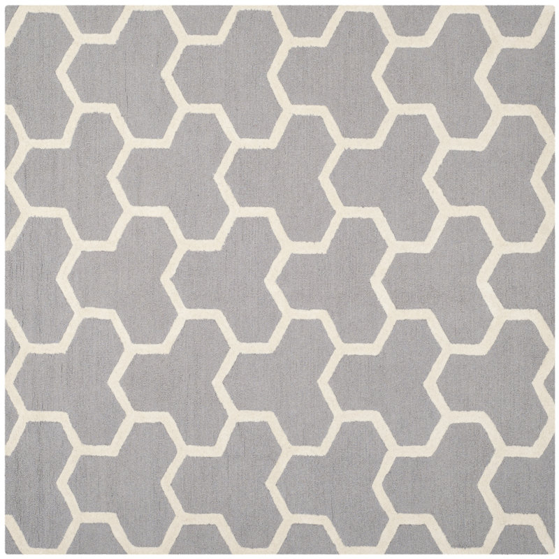 Cambridge Hand Tufted Wool Geometric Rug, Square 8'
