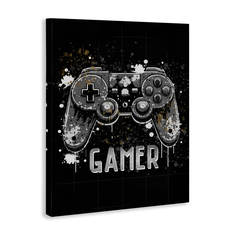 Art mural sur toile Gamer with Modern Splash par Kim Allen, H 30 po x l 24 po