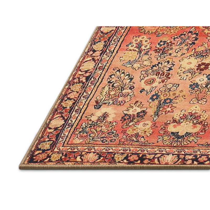 Tapis oriental orange / brun / bleu, Rectangle 7 pi x 10 pi