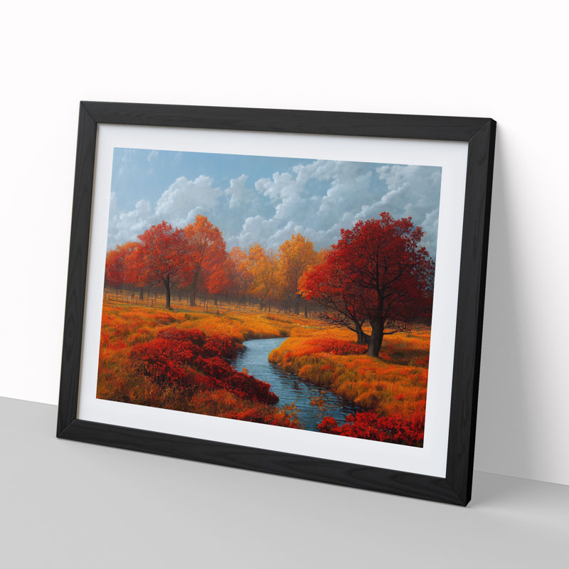 Pure Autumn Forest - Single Picture Frame Painting, Black, 46cm H x 64cm W x 2cm D