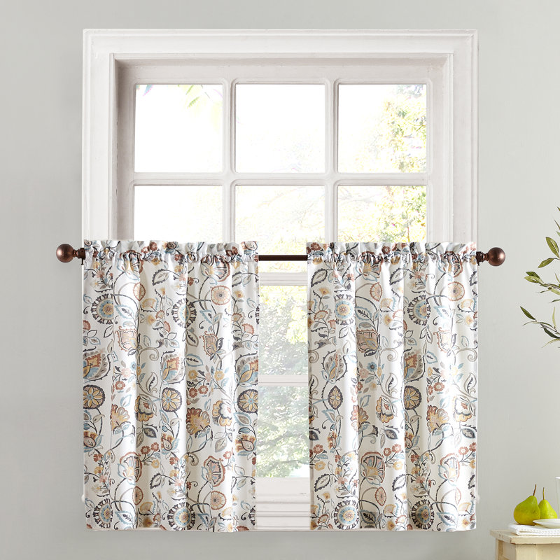 Jehu Paisley Tailored Cafe Curtain, 24" W x 54" L