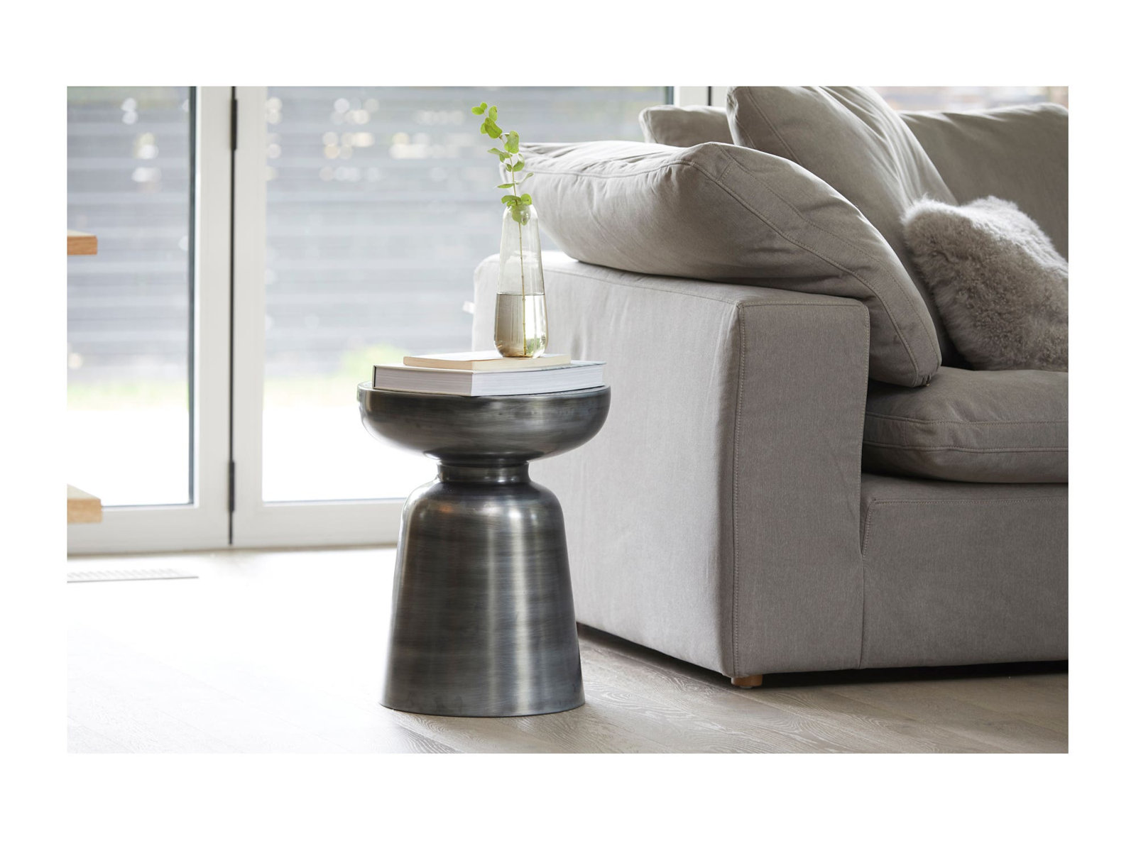 Tito Iron End Table, Antique Nickel