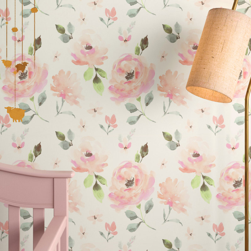 Susan Peel & Stick Floral Roll, Coral