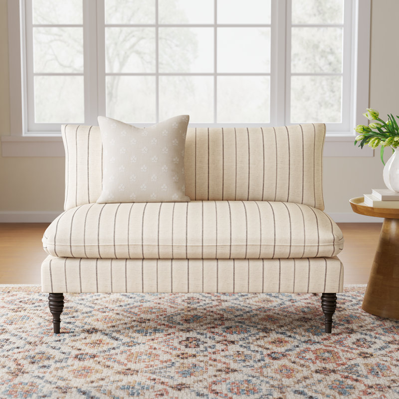 Cecelia 47'' Upholstered Loveseat, Fritz Charcoal Stripe