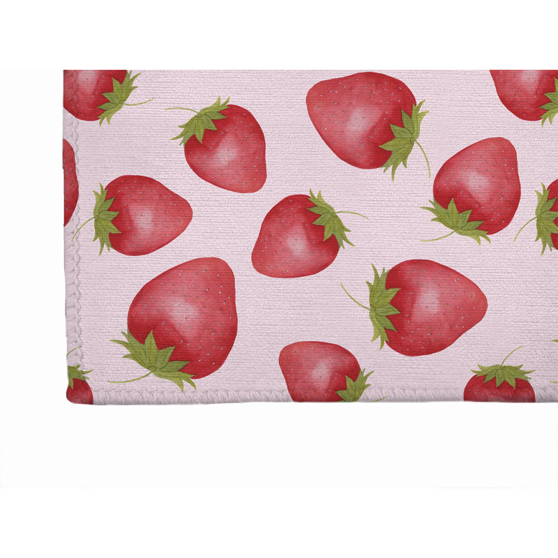 Summer Strawberries Outdoor Rug, Rectangle 4' x 6'