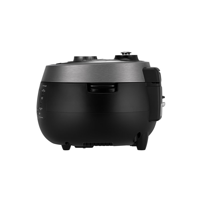 Black 6-Cup Stainless Steel Electric Rice Cooker with Steamer