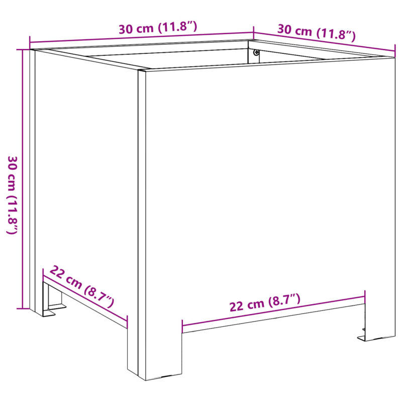 Planter Box, Brown, 30cm H x 30cm W x 30cm D