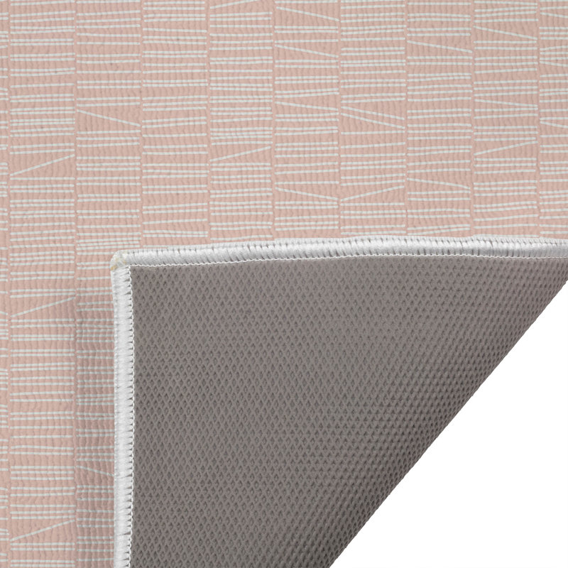 Tapis de toilette rectangulaire antidérapant, 34" W x 21" L, Pink