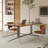 Ancient Style Family Dining Table Ash Solid Wood Top Metal Base Dining Table-100943594-100943597