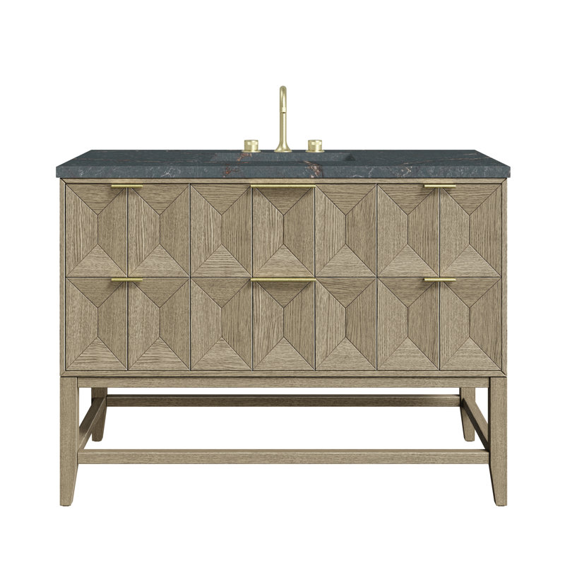 Emmeline 48'' Single Bathroom Vanity with Top, Parisian Blue, 8" Widespread