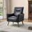 Amylee Modern Faux Leather Armchair with Solid Wood Legs-2087937407