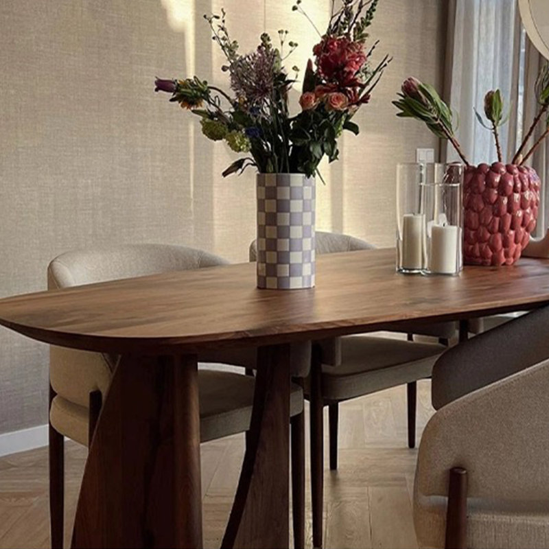Table de salle à manger en chêne, H 29,53 po x L 70,87 po x l 31,5 po