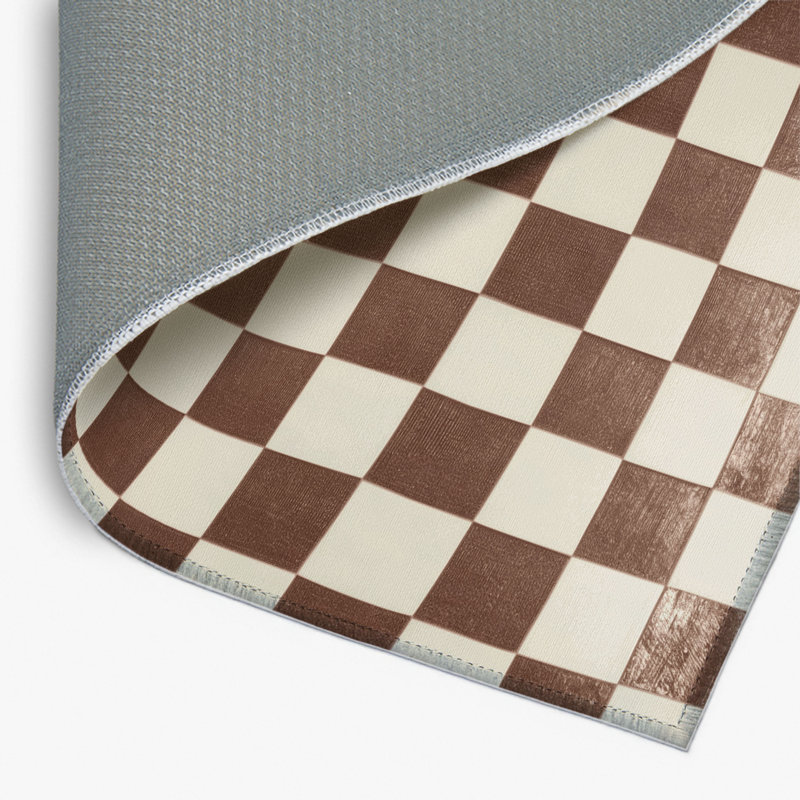 Tapis d'intérieur et d'extérieur à carreaux beige, Rectangulaire 2 pi x 3 pi