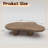 48.43'' Cloud Shaped Coffee Table, Walnut Solid Wood Coffee Table for Home Living Room, Easy Assembled-1499299843