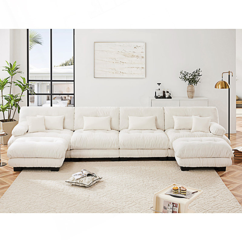 Canapé modulaire Boneless Free Combination, Chenille blanche