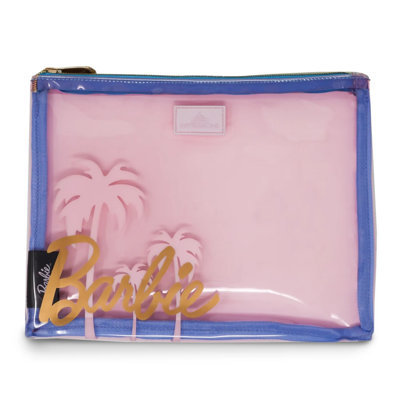 Rahmo 2 PCs Barbie Beach Dreams Slim Cosmetic Pouch and Water Resistant Nested Travel Makeup Bag Organizer
