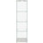 Modern Glass Display Cabinet with LED Lights, Quick-Assembly, Tempered Glass, 1-Door 4-Shelf, White