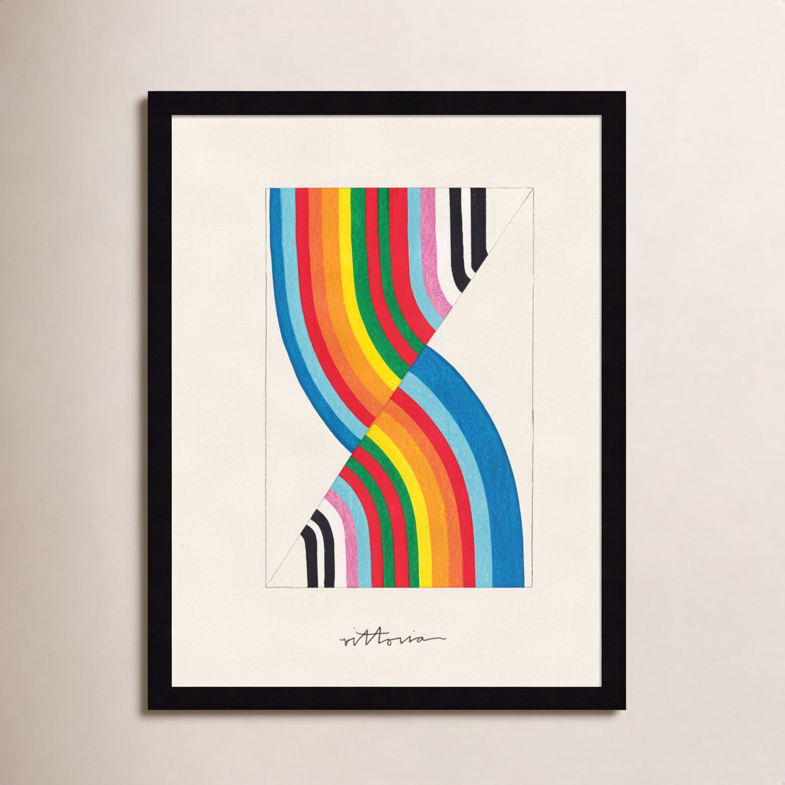 Olav "It's Always an Almost" Print, 16" W x 21" H x 1" D, Black Framed