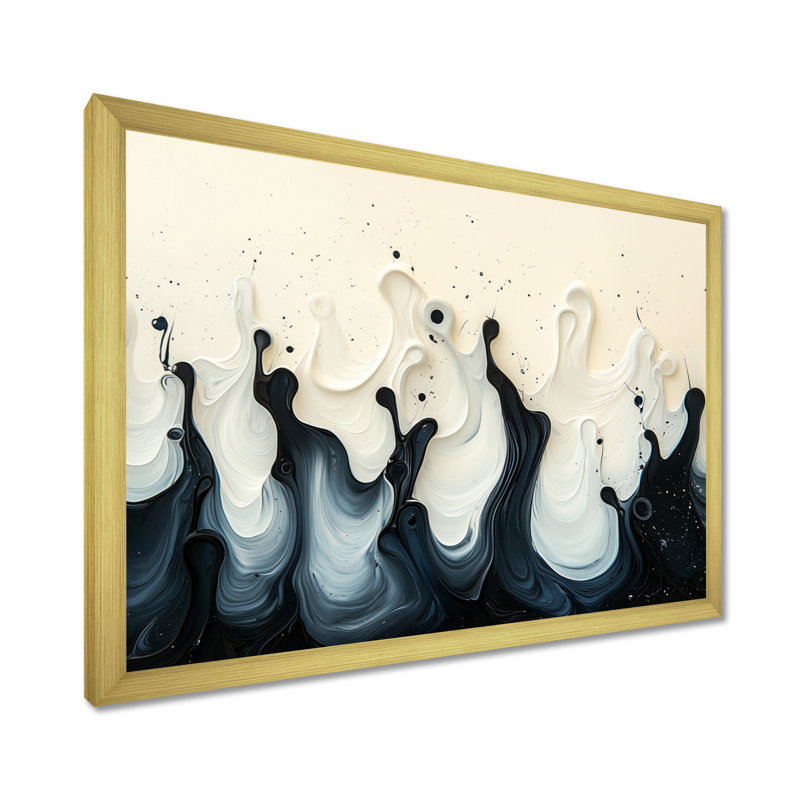 Chingford - art mural abstrait, Reproduction encadrée d'une seule photo, H 34 po x l 44 po, Doré
