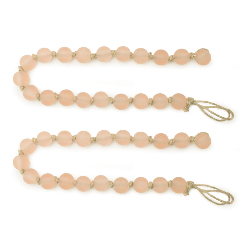 Guirlande de perles de verre givré (ensemble de 2), L 23 po, Rose/beige