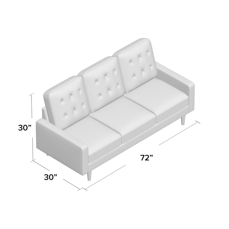 Kelleher 72'' Velvet Sofa, Golden Yellow Velvet
