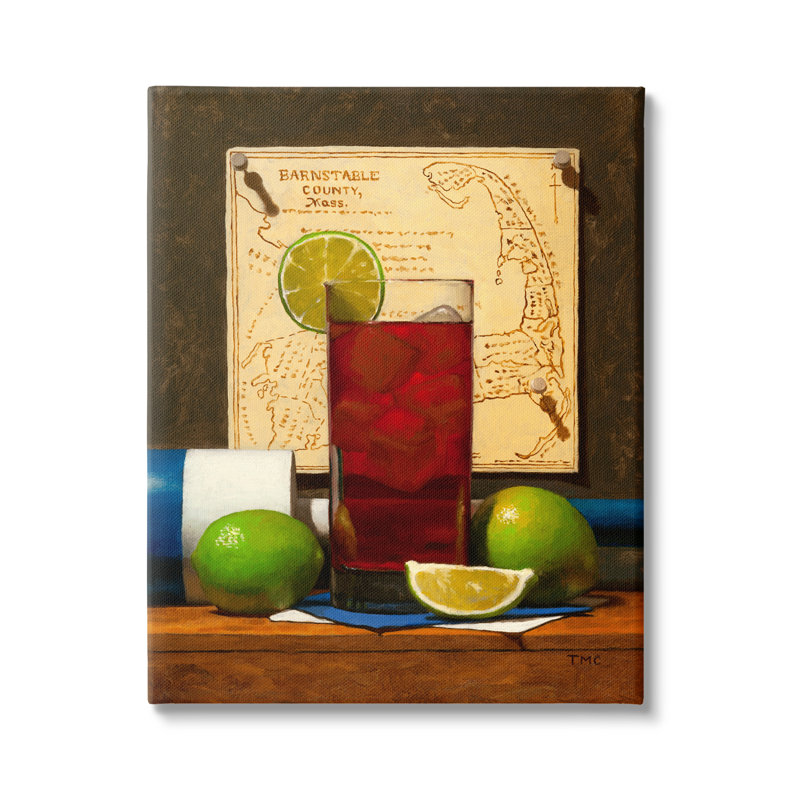 Fruits, boissons, vie de fond de carte du Massachusetts par Todd M. Casey - Peinture, Toile tendue