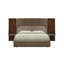 Lit très grand Marcelino Eastern avec finition en microfibre et grain de bois
