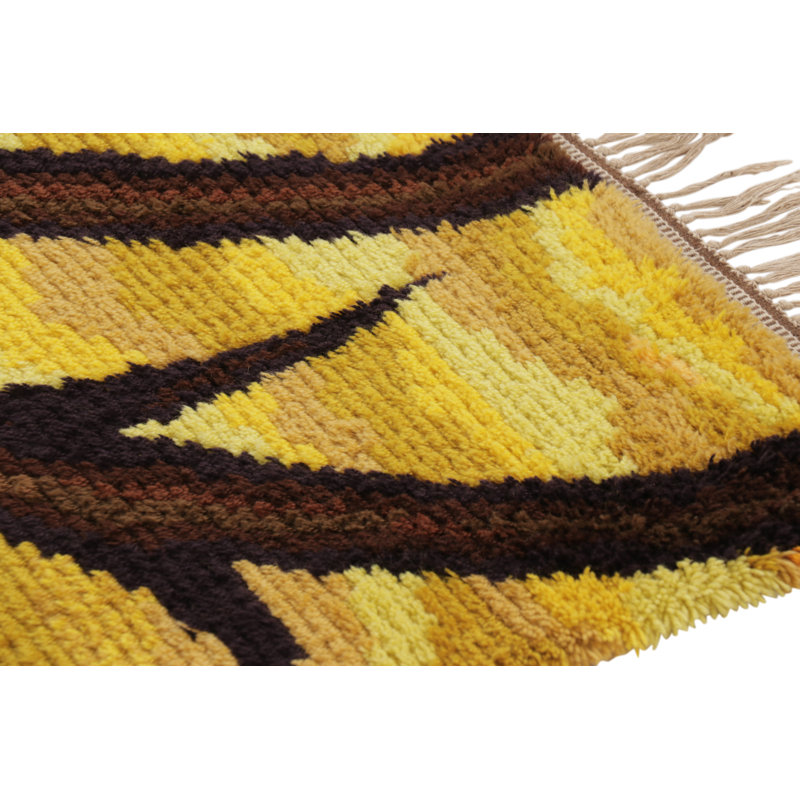 Vintage Swedish Rya Rug, Tree And Landscape In Sunset Palette – Rug & Kilim