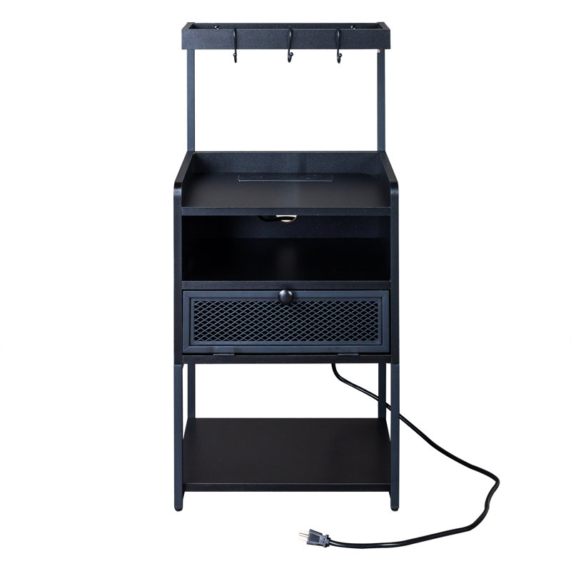 17'' W Particle Board Nightstand, Black