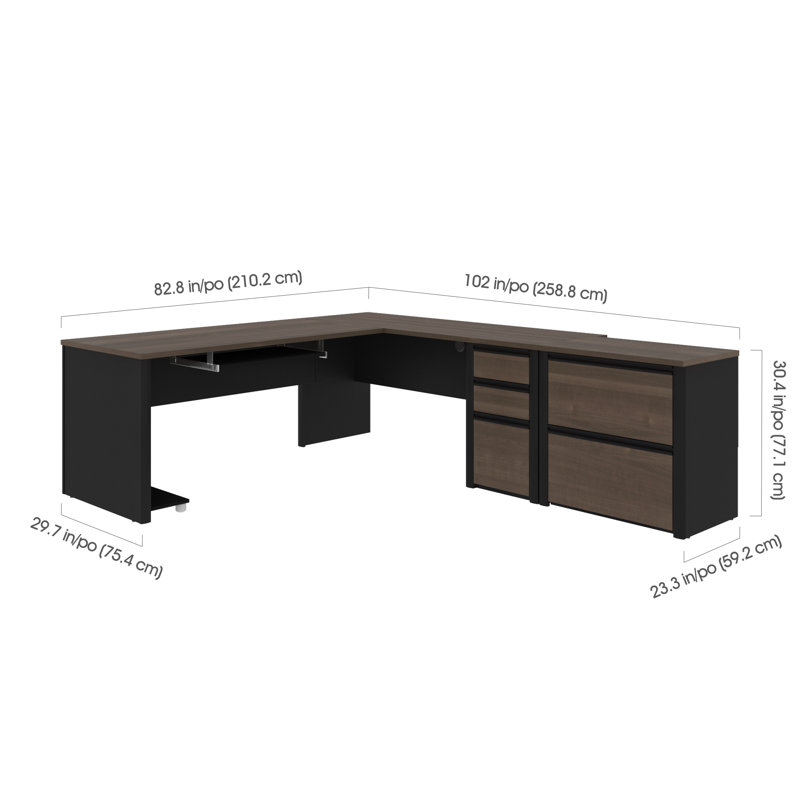 Ensemble de bureau Aurea, Antigua / noir