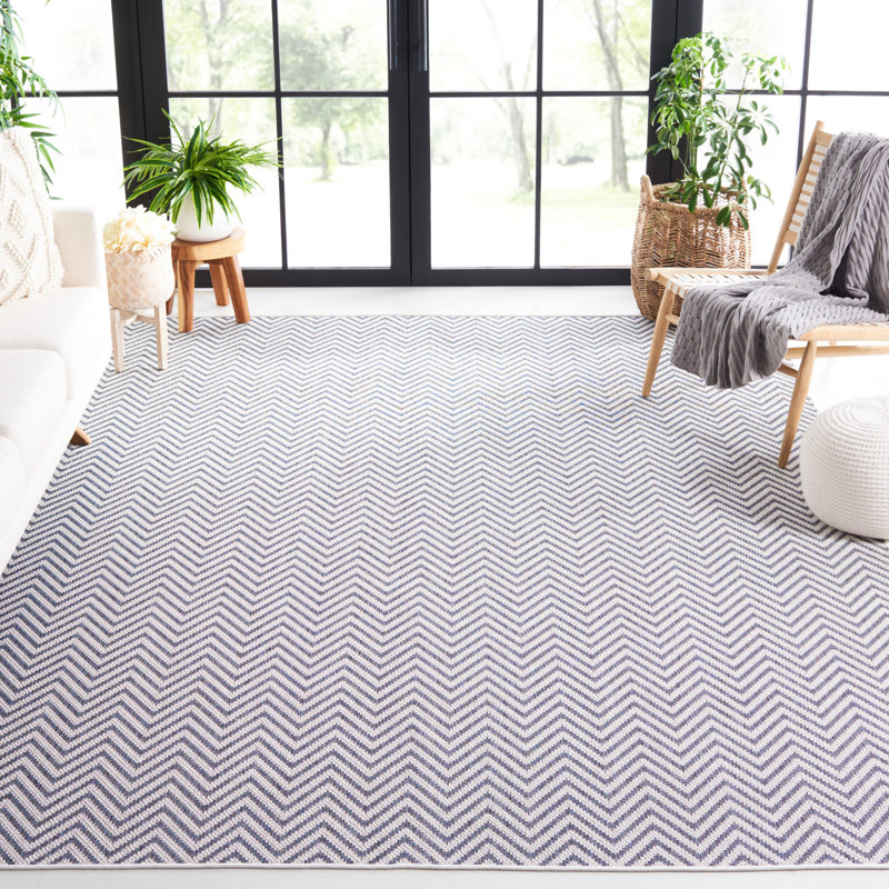 Msr Cy Martha Stewart Indoor Outdoor Performance Machine Washable Chevron Indoor/Outdoor Area Rug, Rectangle 4'5" x 6'5"