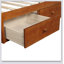 Lit plateforme avec rangement à 3 tiroirs, structure en bois massif - Structure de lit simple avec tiroirs-1742136922