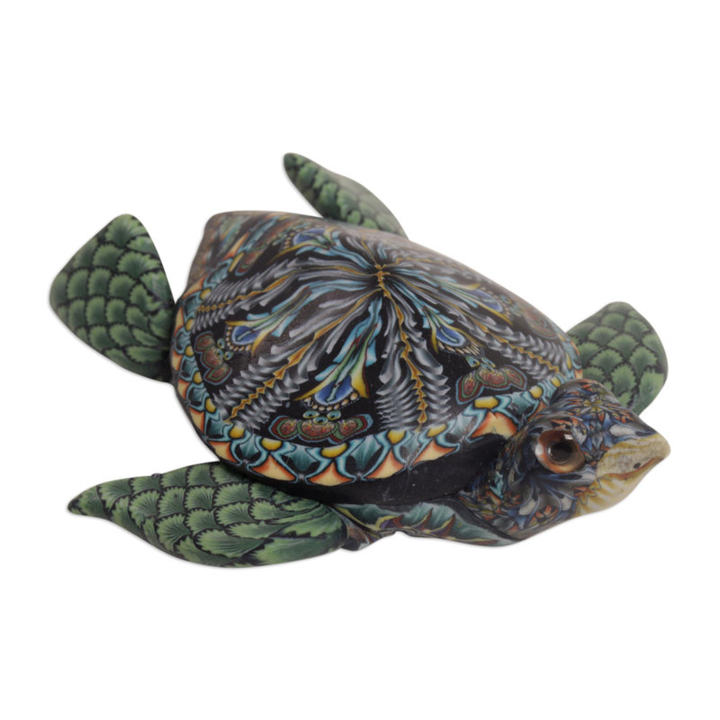 Vibrant Sea Turtle Sculpture