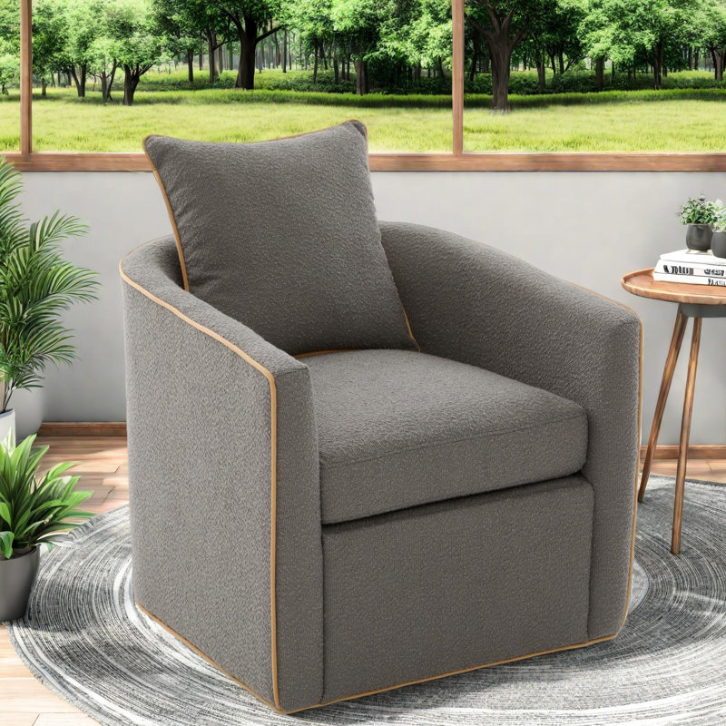 Fauteuil d'appoint pivotant moderne en polyester durable, parfait pour les petits espaces