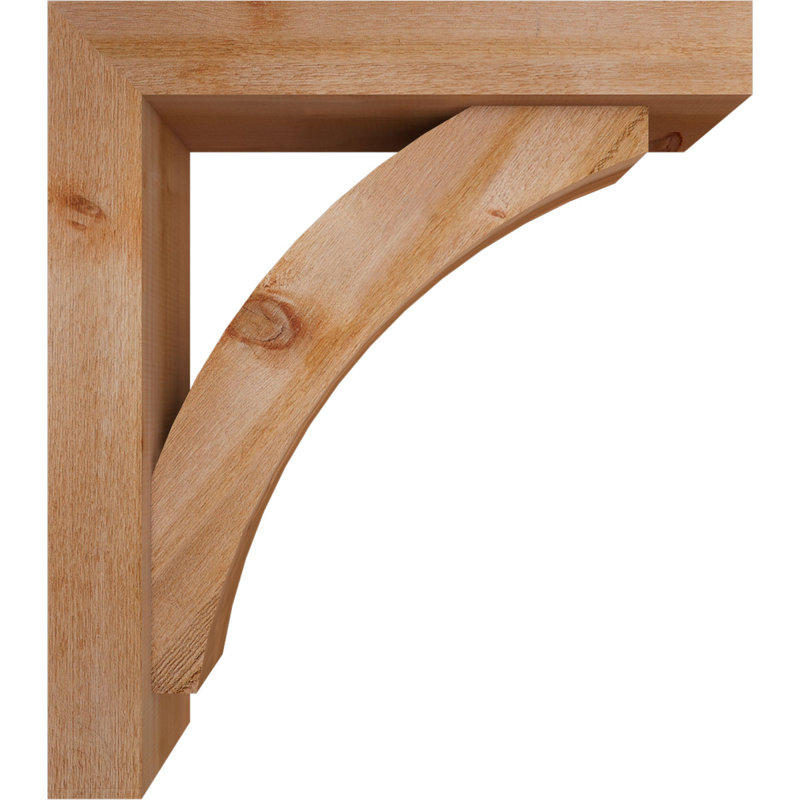 Thorton Block Bracket with Offset Brace, 34 x 30, 6"W Western Red Cedar (Rough Sawn)