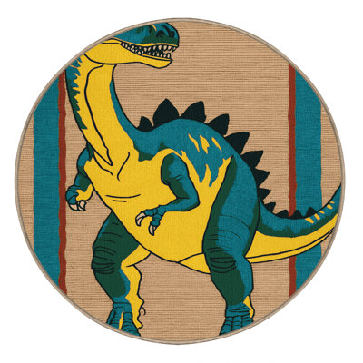 Tapis brun dinosaures lavable à la machine