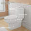 Toilette monobloc à double chasse d'eau siphonique 0,8/1,28 GPF, cuvette allongée confort ADA de 17 po avec entraxe de 12 po, abattant et couvercle à fermeture amortie, blanche-135562574