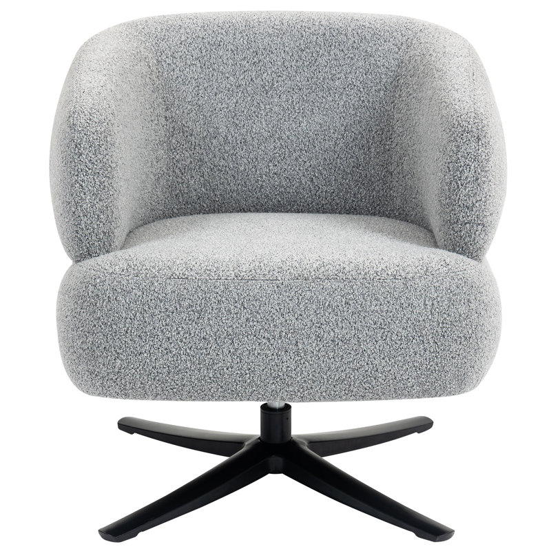 Chaise d'appoint pivotante Cozy - Chaise de lecture moderne en lin pour le salon et les petits espaces, Gris