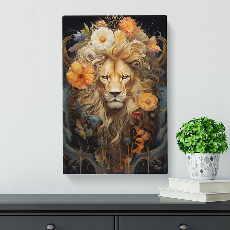 Leo Zodiac Contemporary - Wrapped Canvas Print, 60cm H x 40cm W x 3cm D
