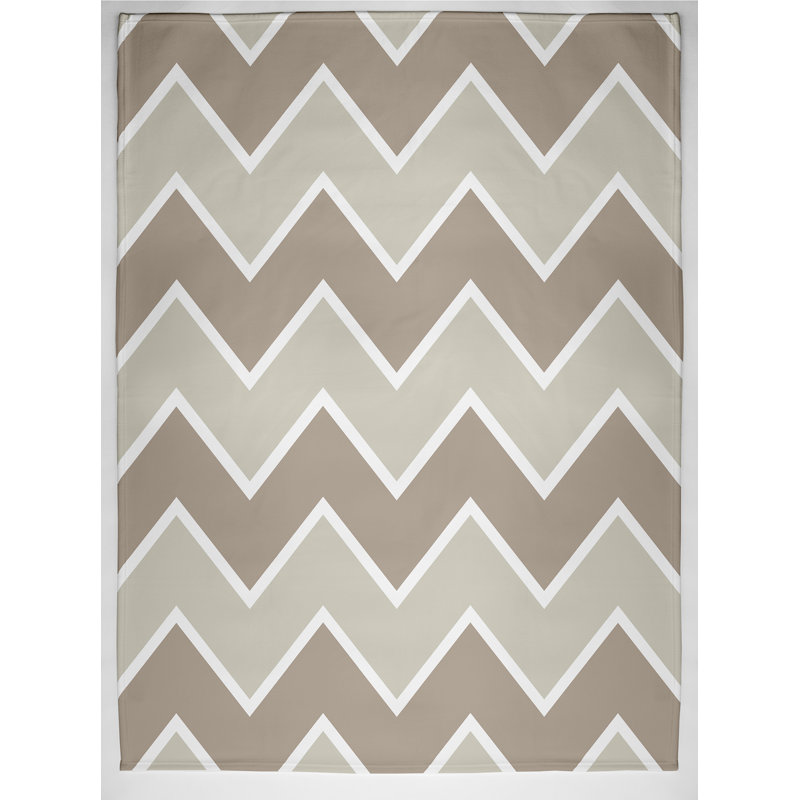 Jeté à imprimé chevrons à l'intérieur, L 60 po x l 50 po, Lin (taupe)