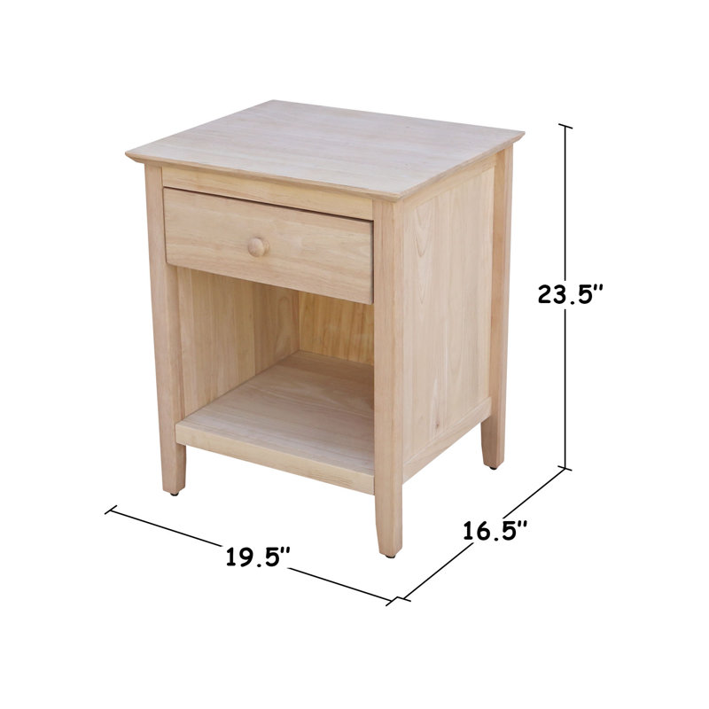 Table de chevet 1 tiroir Calumet Heimann, Non fini