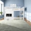 Lit double compact avec rangement, bois de pin, style moderne pour les maisons compactes
