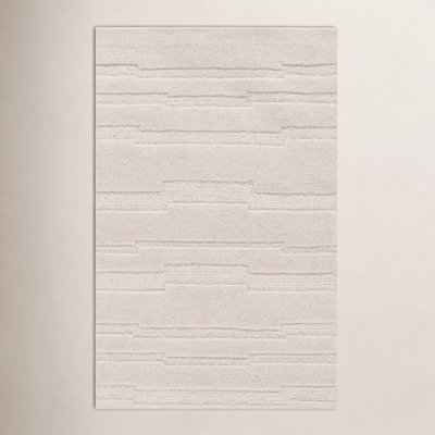 Elona Ivory Hand-Tufted Geometric Wool Rug