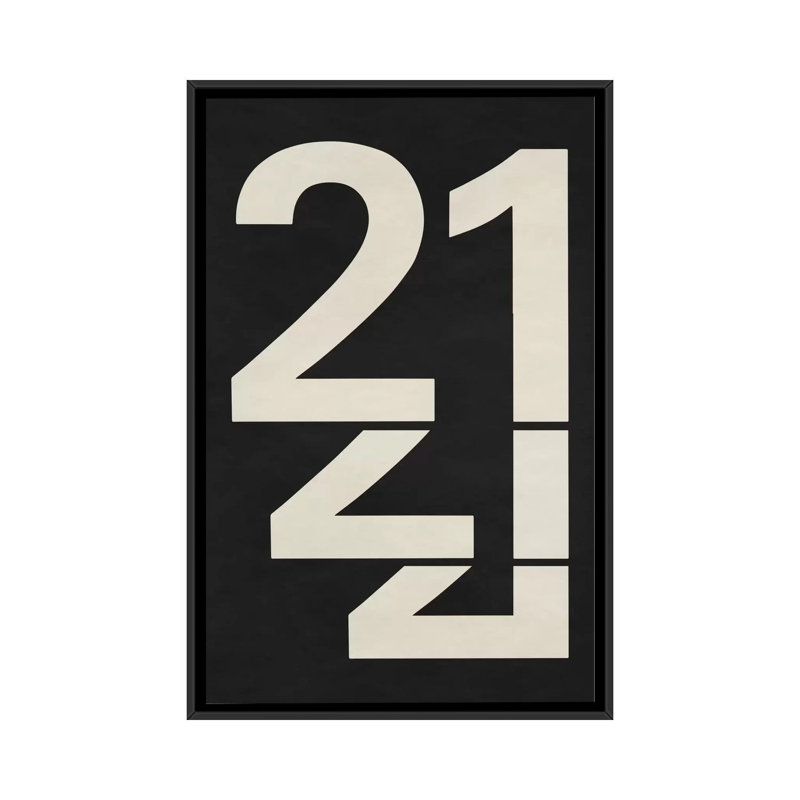 Albree Modern 21, impression sur toile, H 26 po x l 18 po x P 1,5 po, Toile avec cadre noir, Pas de tapis