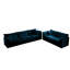 Chenille bleue: 3 pièces confortables. 2 x 2 places et 1 x canapés. Bois massif, tissu respirant, éponge. Combinaison de sièges personnalisable, confort inégalé. Canapé surdimensionné facile à assembler