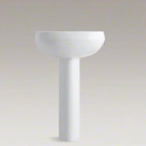 Wellworth Ceramic Pedestal Bathroom Sink with Overflow